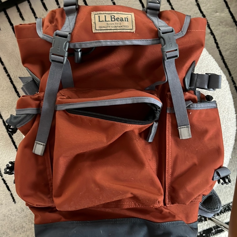 LL Bean hiking backpack. Orange.